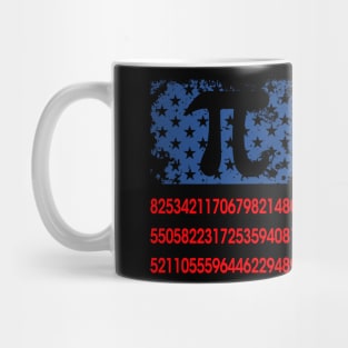 Pi Math American Flag Gift for Pi Day Math Lover Teacher Student Mug